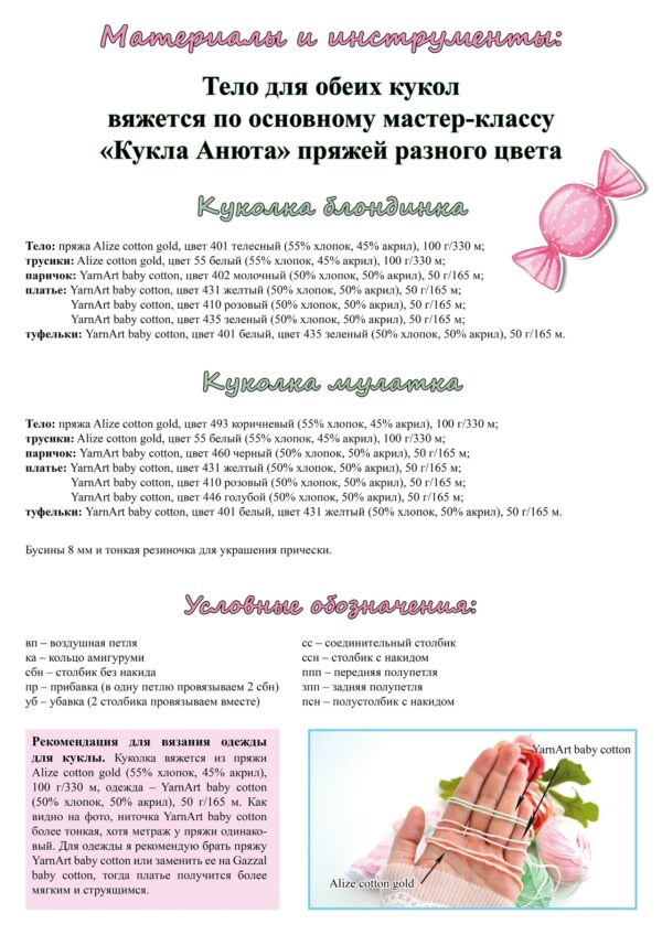 Мастер-класс по вязанию наряда для Анюты-Пироженки